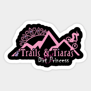 Trails & Tiaras Logo - White Print Sticker